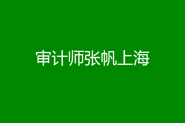 审计师张帆上海