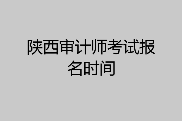 陕西审计师考试报名时间