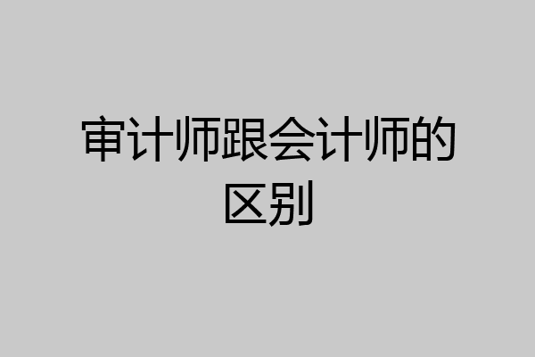 审计师跟会计师的区别