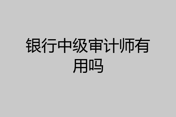 银行中级审计师有用吗