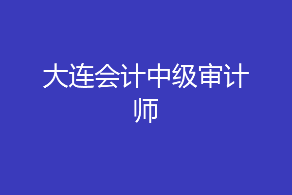 大连会计中级审计师