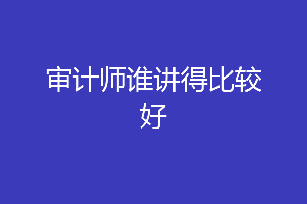审计师谁讲得比较好