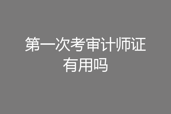 第一次考审计师证有用吗