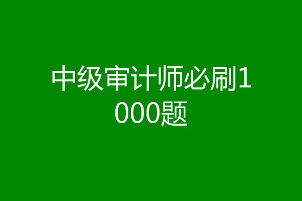 中级审计师必刷1000题