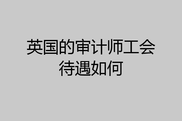 英国的审计师工会待遇如何