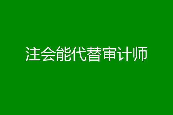 注会能代替审计师