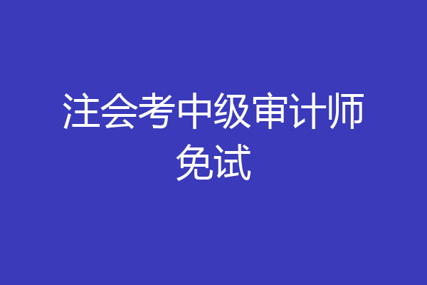 注会考中级审计师免试