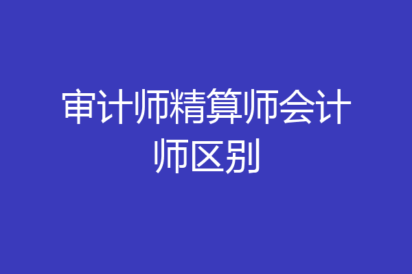 审计师精算师会计师区别