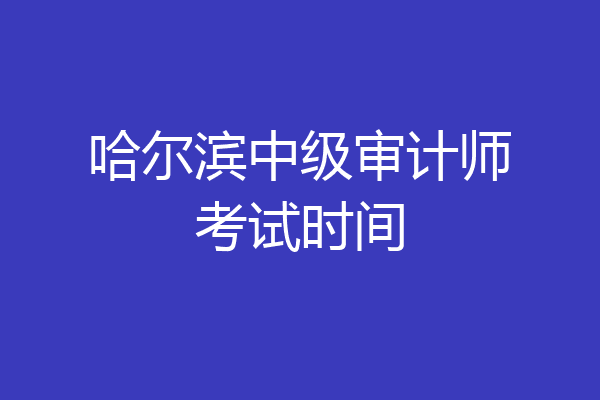 哈尔滨中级审计师考试时间