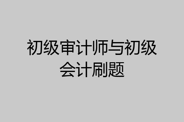 初级审计师与初级会计刷题
