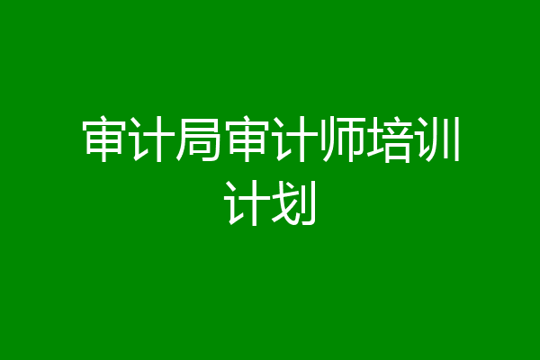 审计局审计师培训计划