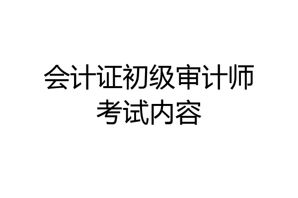 会计证初级审计师考试内容