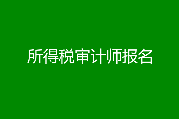 所得税审计师报名