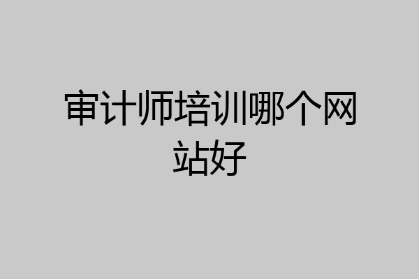 审计师培训哪个网站好