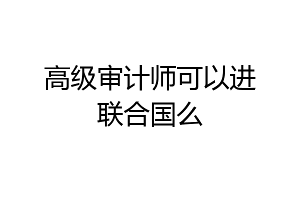 高级审计师可以进联合国么