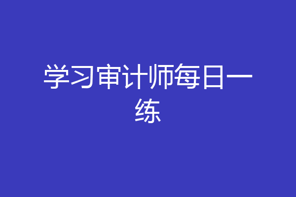 学习审计师每日一练