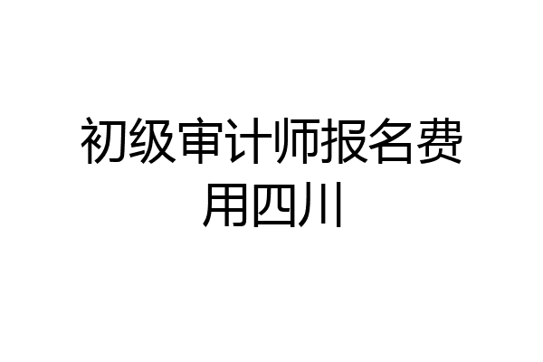 初级审计师报名费用四川