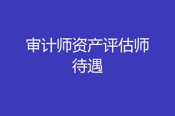 审计师资产评估师待遇