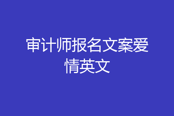 审计师报名文案爱情英文