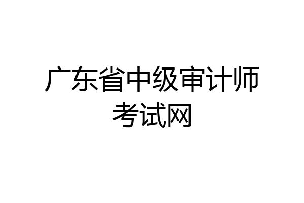 广东省中级审计师考试网