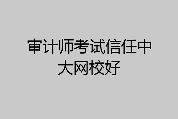 审计师考试信任中大网校好