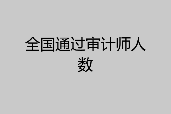全国通过审计师人数