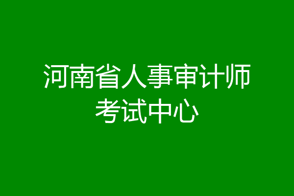 河南省人事审计师考试中心