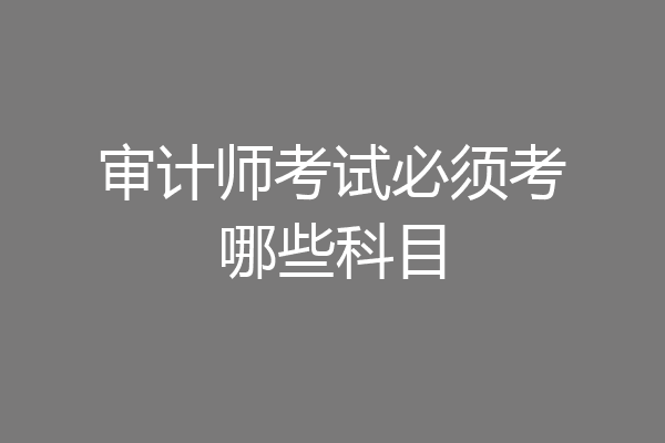 审计师考试必须考哪些科目