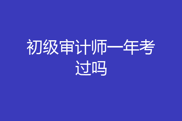 初级审计师一年考过吗