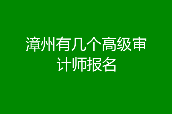 漳州有几个高级审计师报名