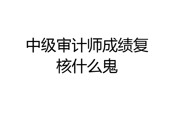 中级审计师成绩复核什么鬼