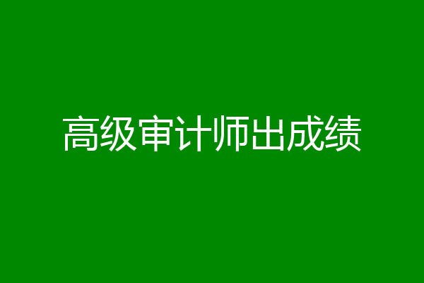 高级审计师出成绩