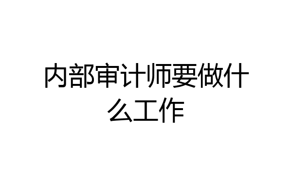 内部审计师要做什么工作