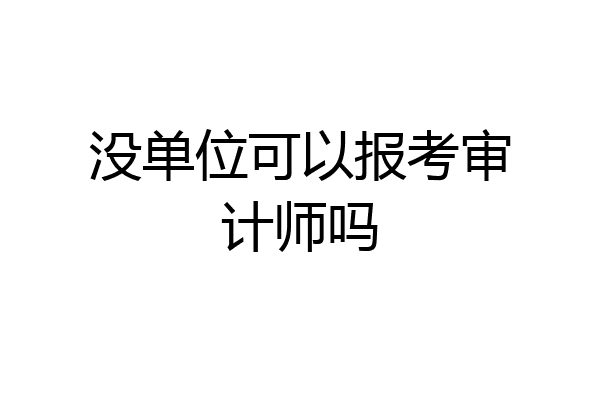 没单位可以报考审计师吗
