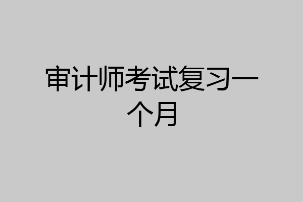 审计师考试复习一个月