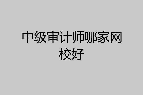 中级审计师哪家网校好