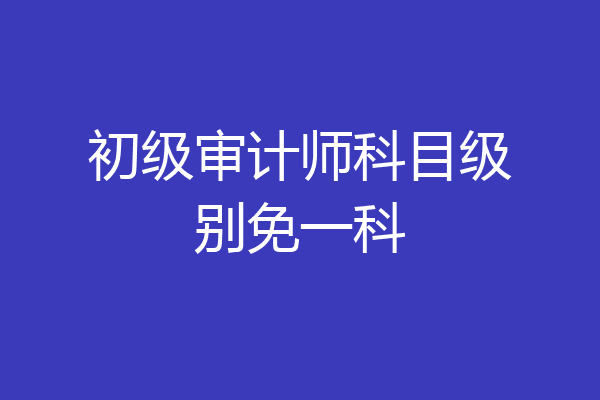 初级审计师科目级别免一科