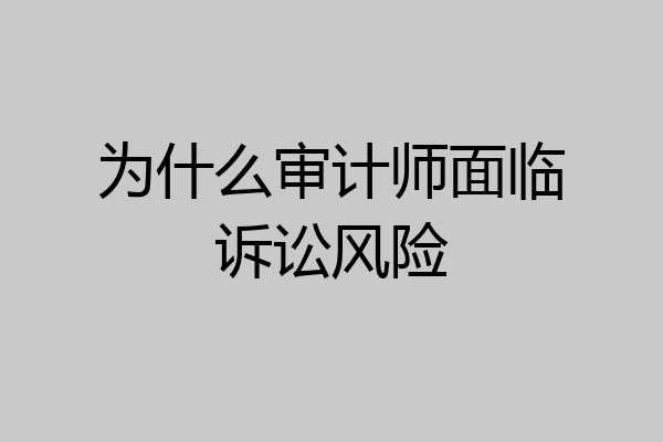 为什么审计师面临诉讼风险