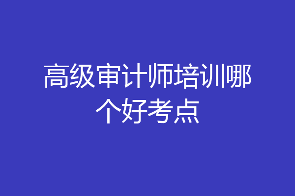 高级审计师培训哪个好考点