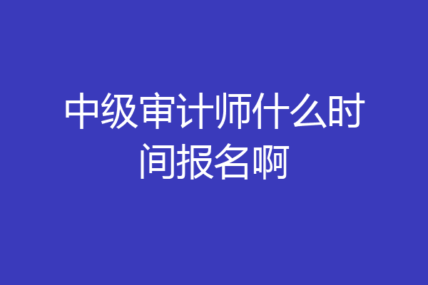 中级审计师什么时间报名啊