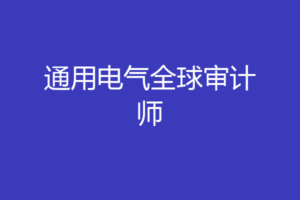 通用电气全球审计师
