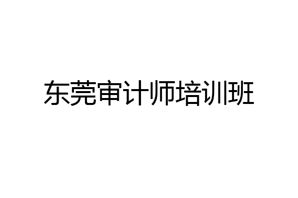 东莞审计师培训班