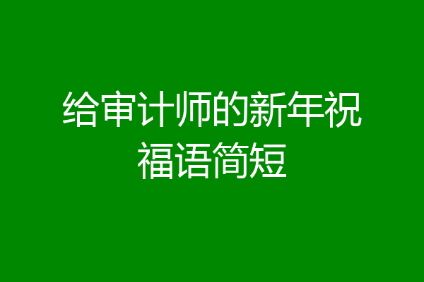 给审计师的新年祝福语简短