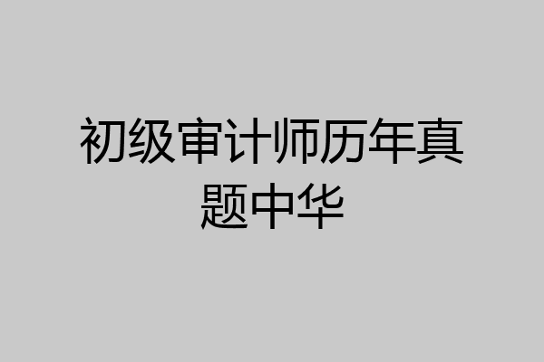 初级审计师历年真题中华