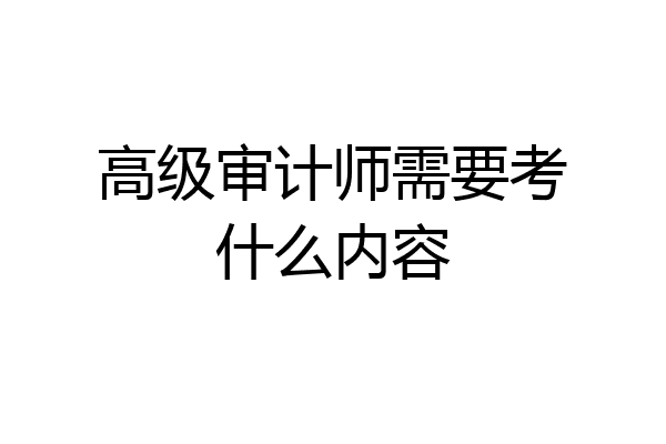 高级审计师需要考什么内容