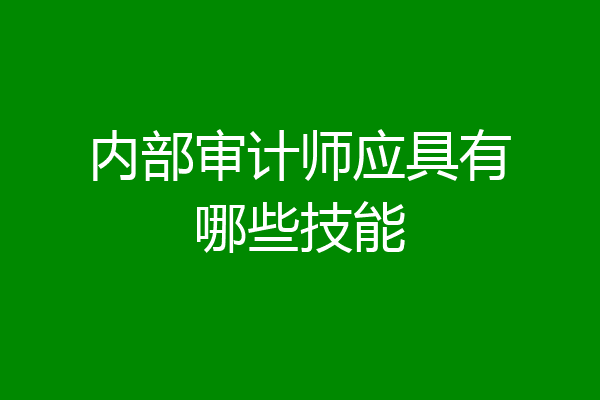 内部审计师应具有哪些技能
