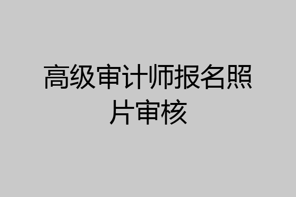 高级审计师报名照片审核