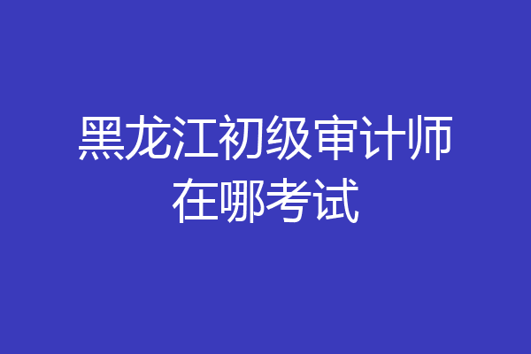 黑龙江初级审计师在哪考试