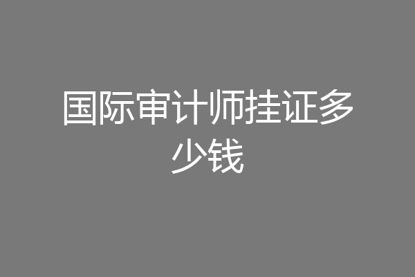 国际审计师挂证多少钱