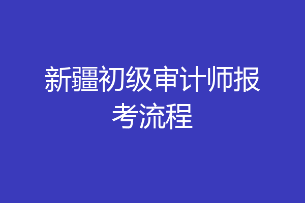 新疆初级审计师报考流程